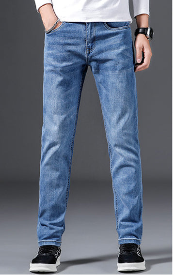Slim Fit Elastic Jeans Men