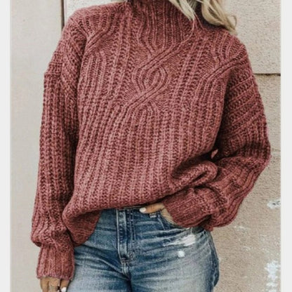 Turtleneck Twist Knit Top