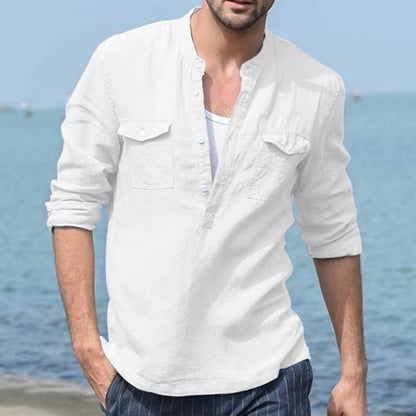 Mens Cotton Linen Shirt
