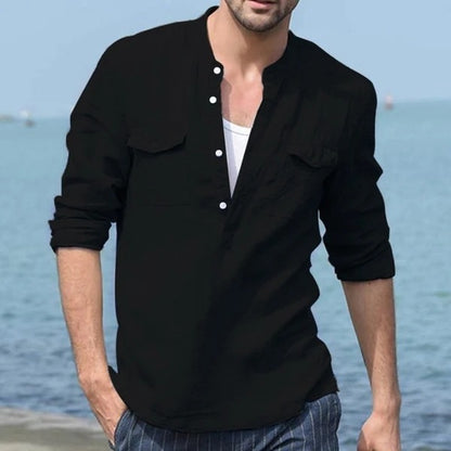 Mens Cotton Linen Shirt