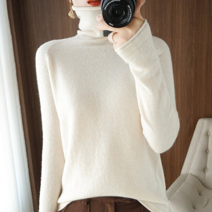 Women's Wool Solid Color Sweater Knitted Bottoming Shirt