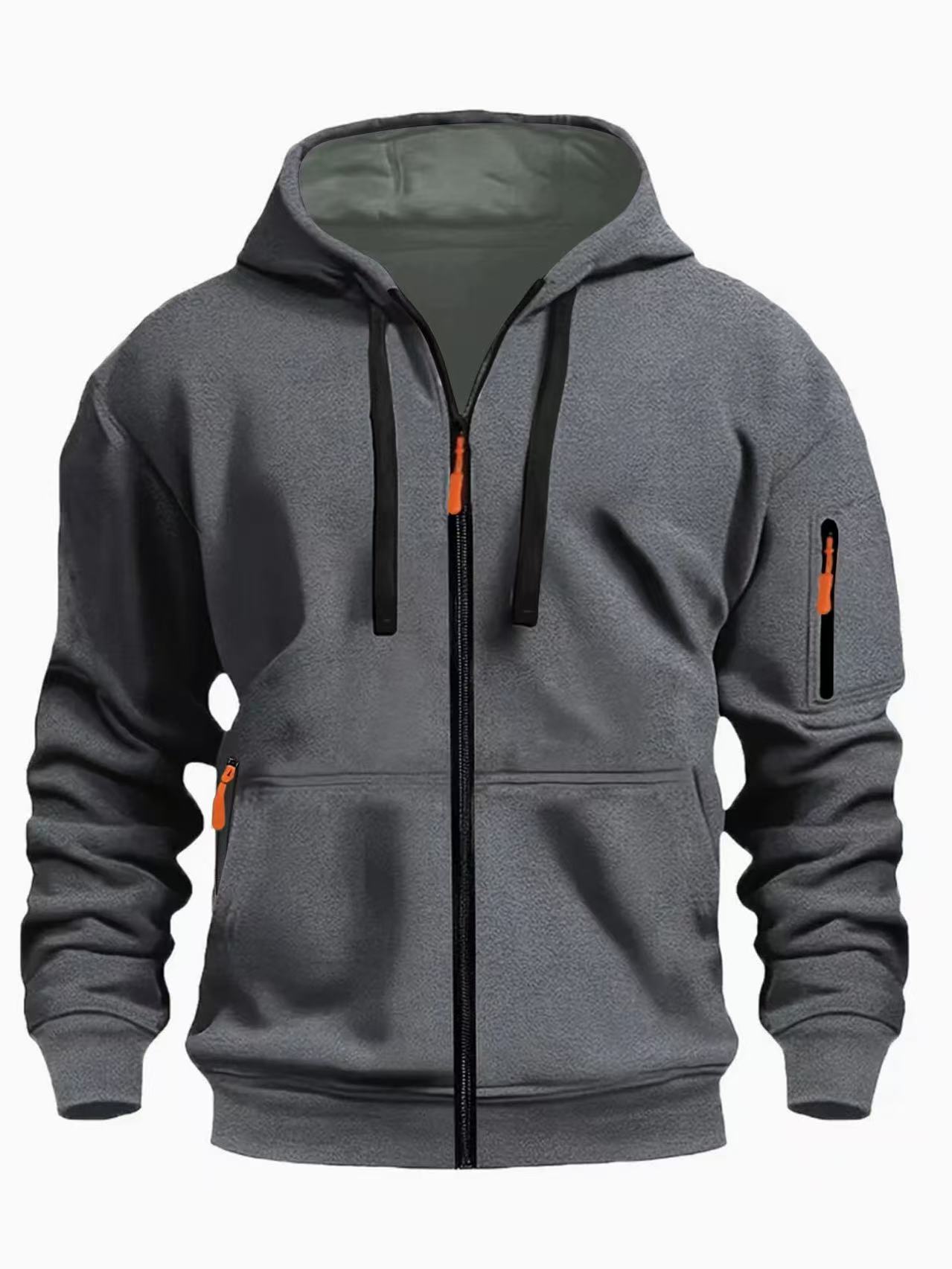 Mens Zipper Hooded Sweatshirt