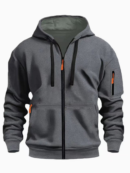 Mens Zipper Hooded Sweatshirt