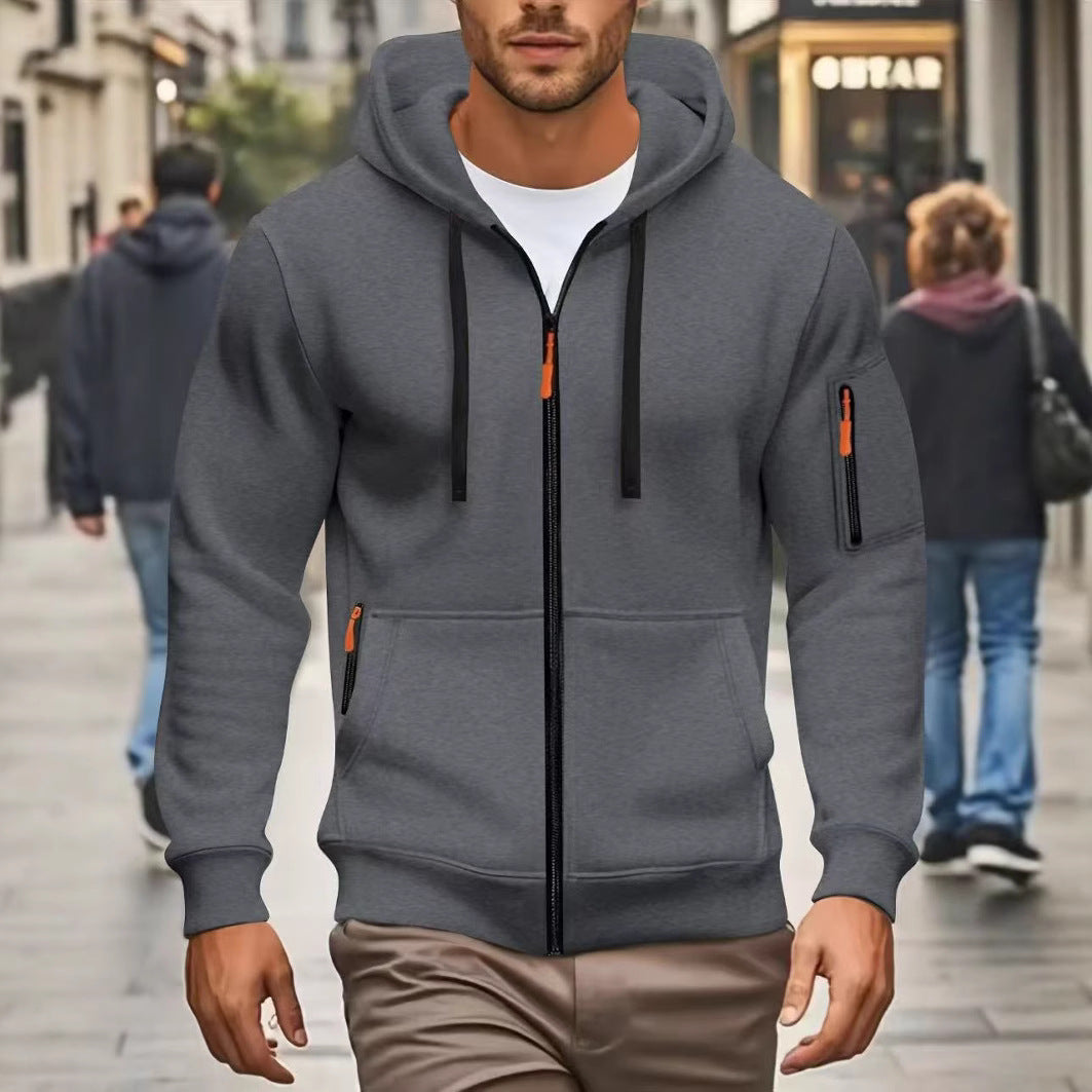 Mens Zipper Hooded Sweatshirt