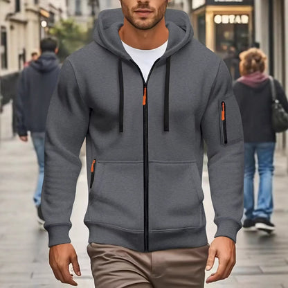 Mens Zipper Hooded Sweatshirt