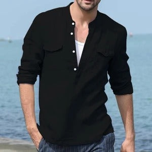 Mens Cotton Linen Shirt