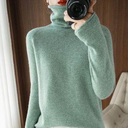 Women's Wool Solid Color Sweater Knitted Bottoming Shirt