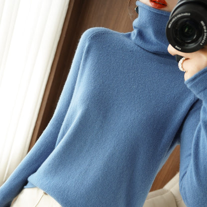 Women's Wool Solid Color Sweater Knitted Bottoming Shirt