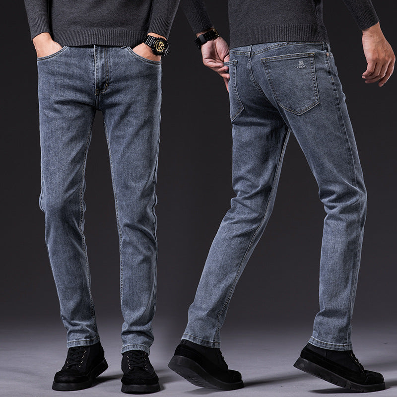 Slim Fit Elastic Jeans Men