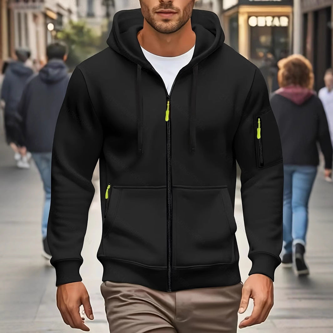 Mens Zipper Hooded Sweatshirt