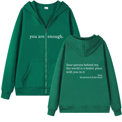 Plus Size Zipper Hoodie