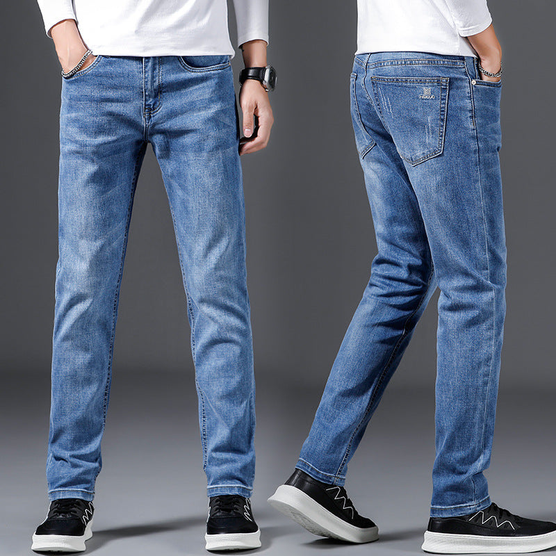 Slim Fit Elastic Jeans Men