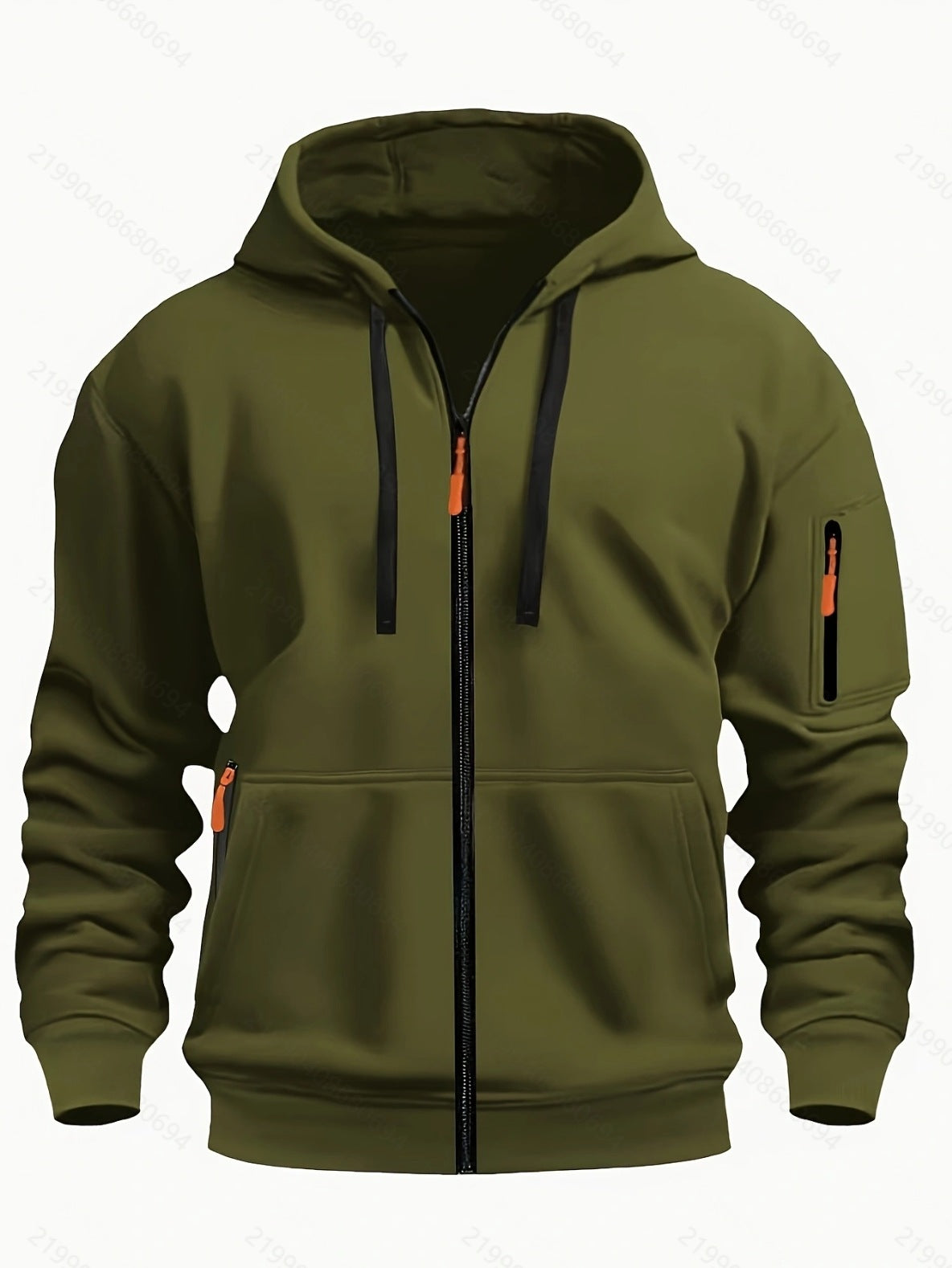 Mens Zipper Hooded Sweatshirt