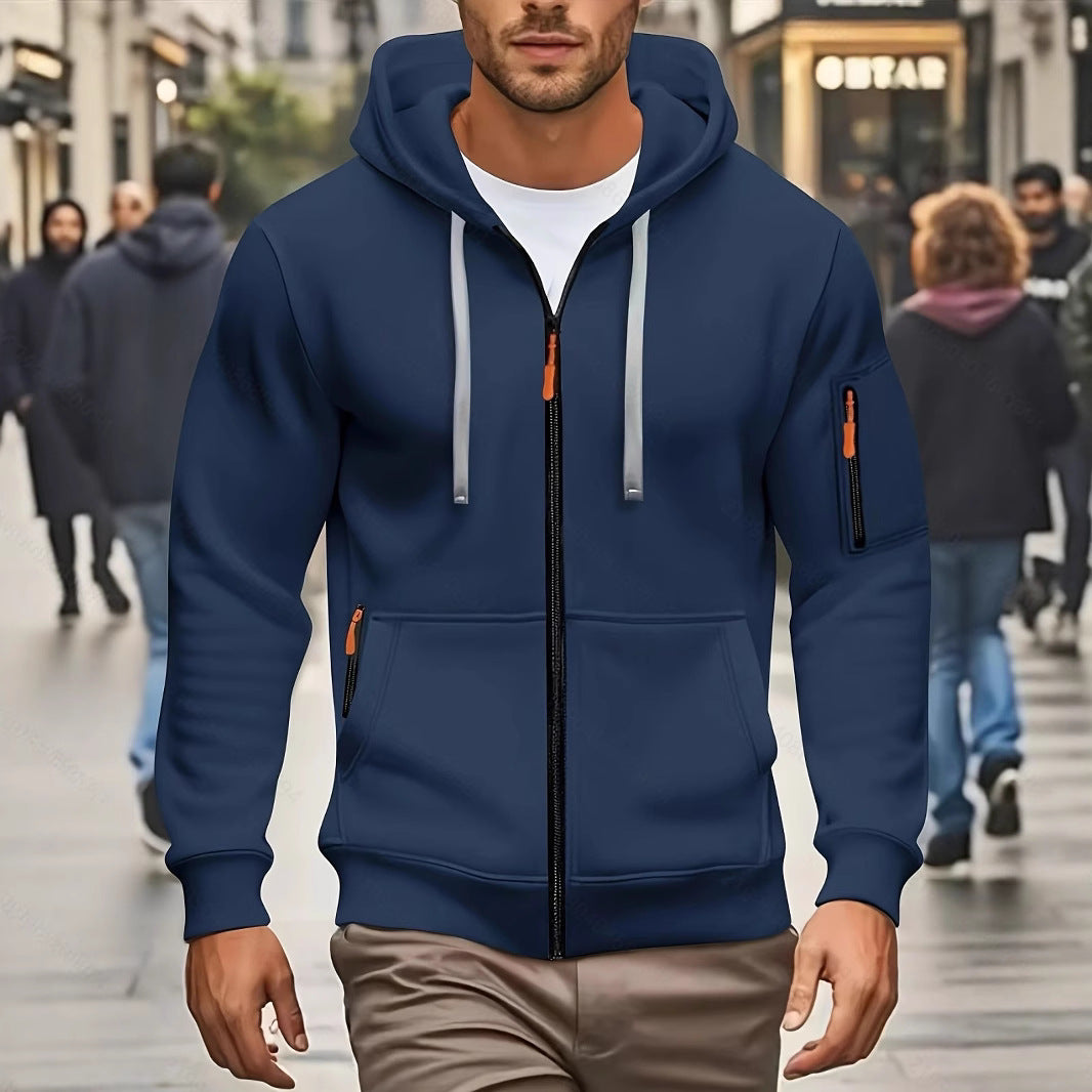Mens Zipper Hooded Sweatshirt