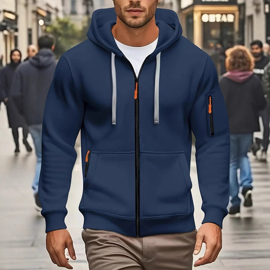 Mens Zipper Hooded Sweatshirt